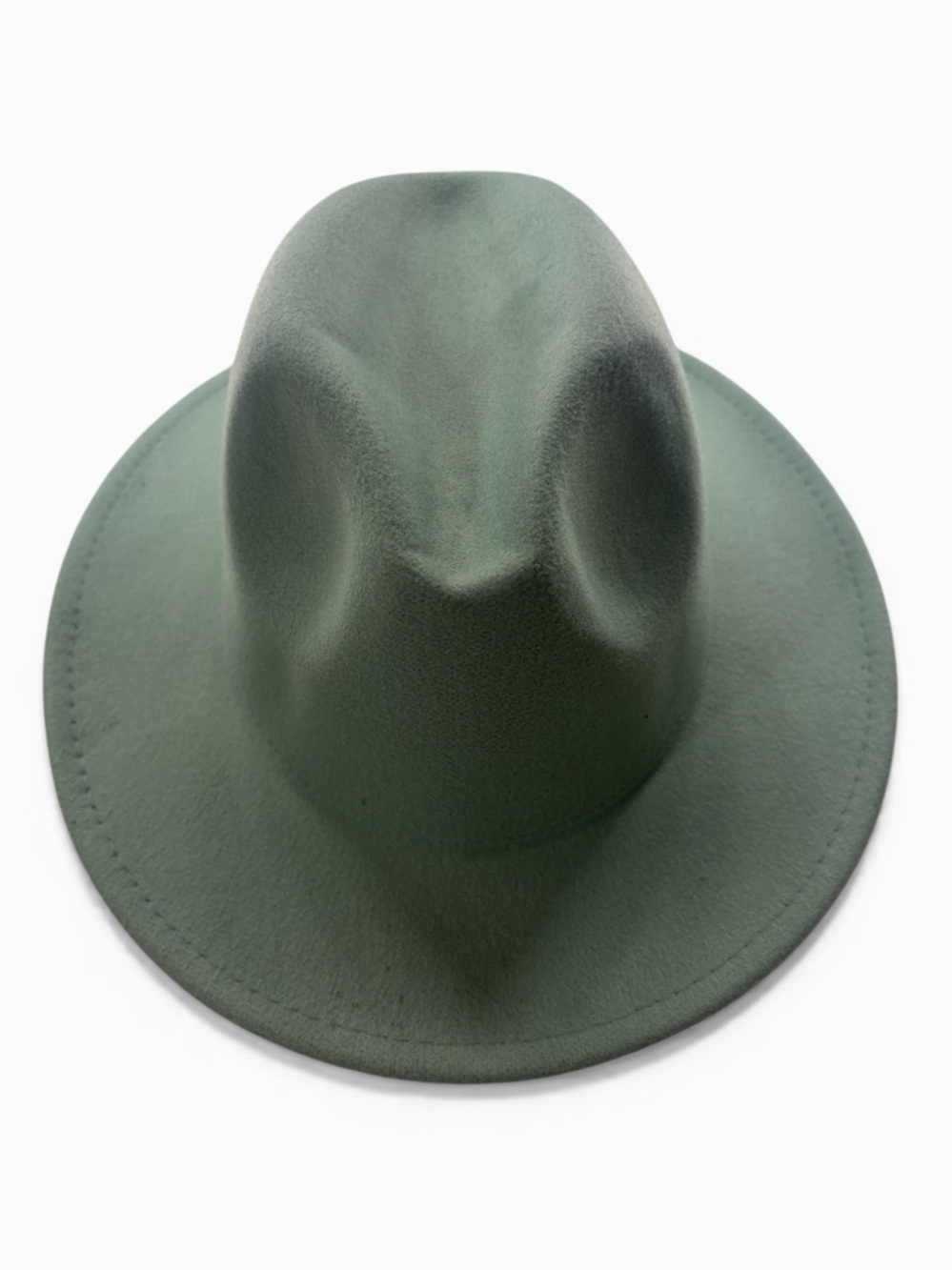 Mint Green Wide-Brimmed Felt Fedora, Mountain Hat, Stage Felt Top  Hat,Panama